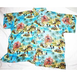 Rima Mens Hawaiian Camp Caribbean Short Sleeve Button‎ Up Shirt Size 2XL